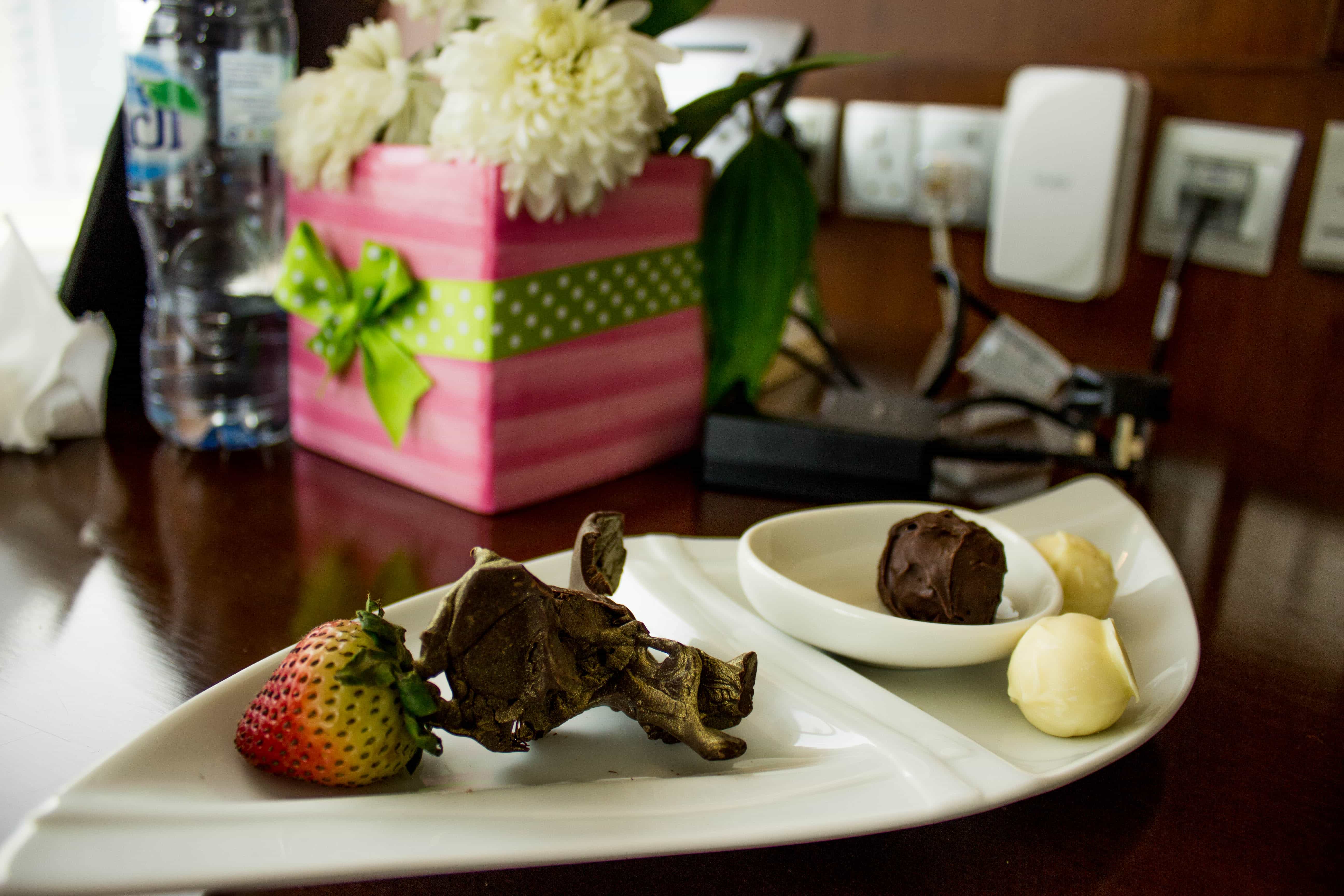Chocolates at Nassima Royal Hotel.