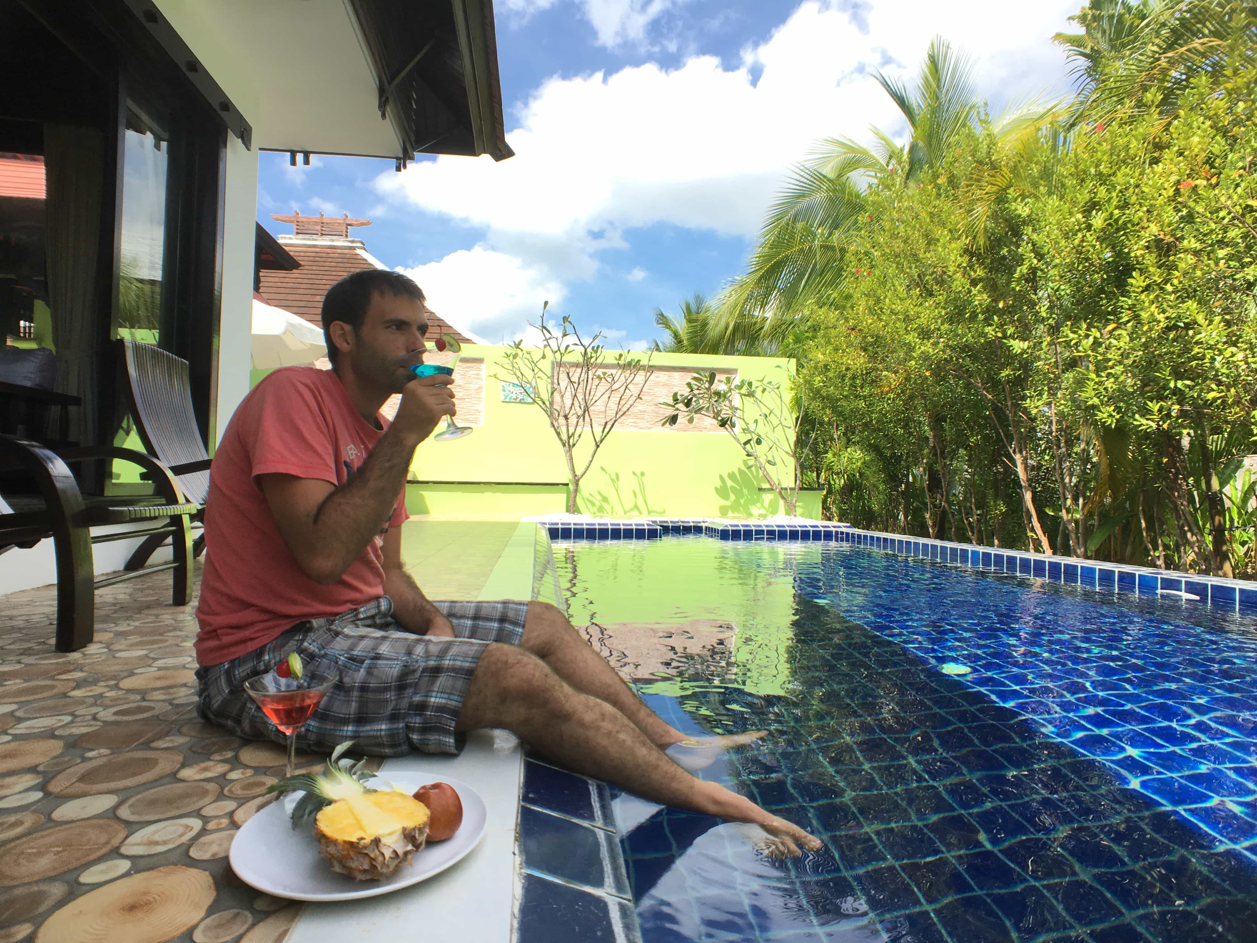 Enjoying our private villa in a luxury vacation in Thailand