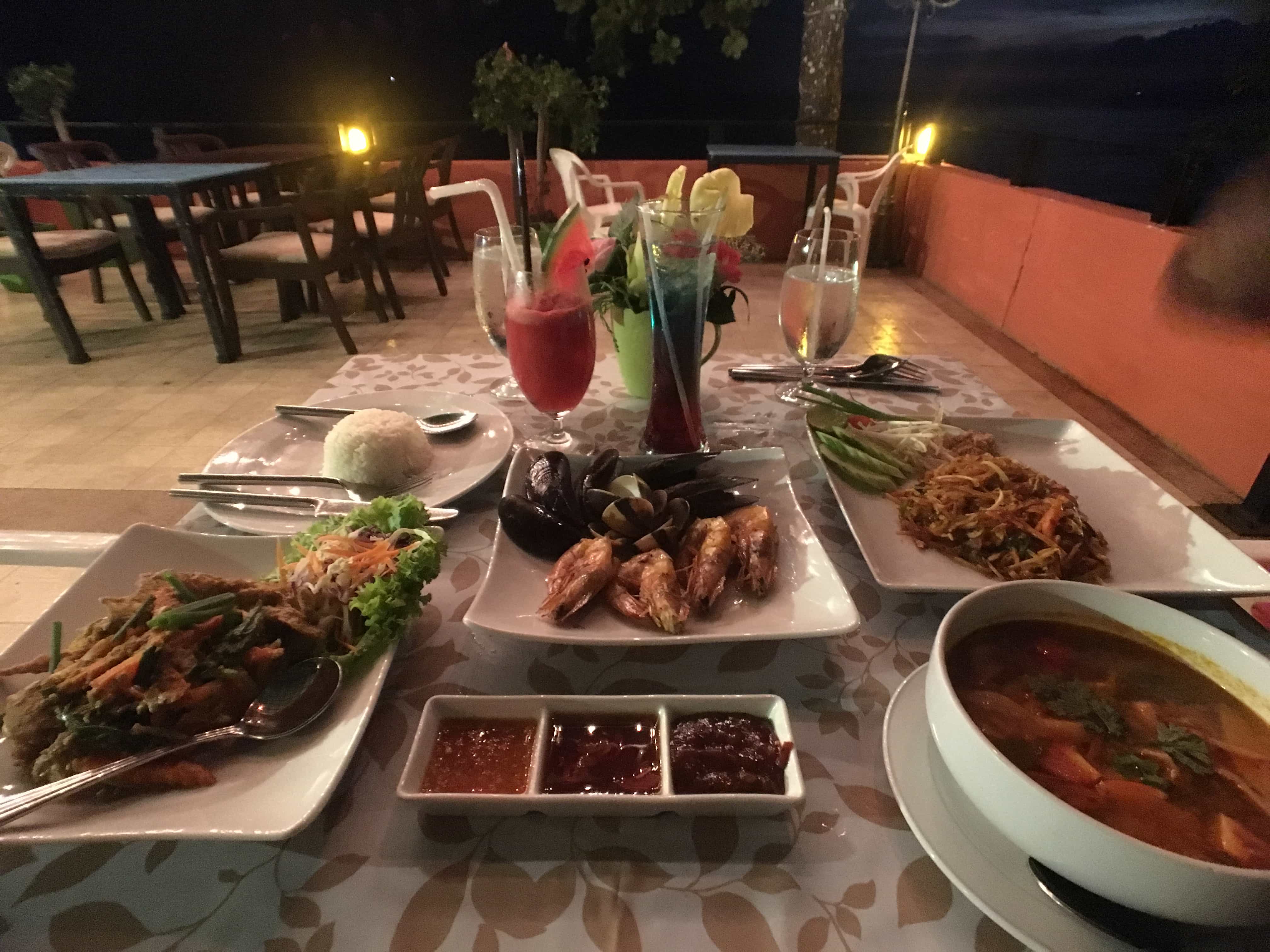 Seafood and Thai food for a luxury vacation in Thailand.